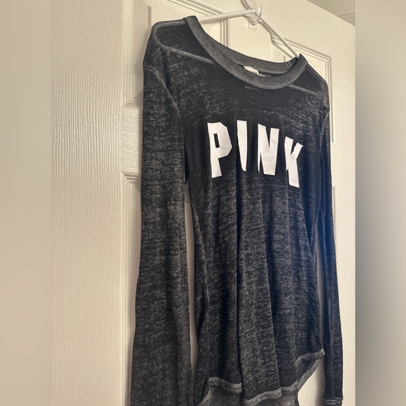 PINK Victoria's Secret Black and White Sweatshirt with Bold Branding - Picture 3 of 8